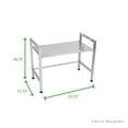 Mind Reader Metal Top Microwave Shelf Counter Unit with 2 Hooks, Silver