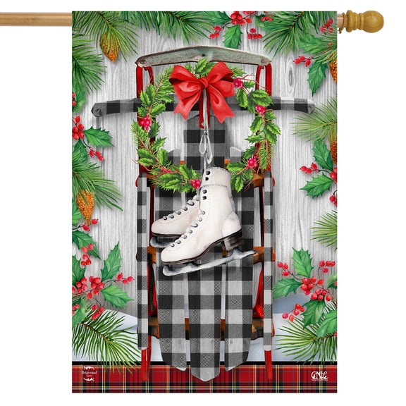 Briarwood Lane Winter Sled House Flag