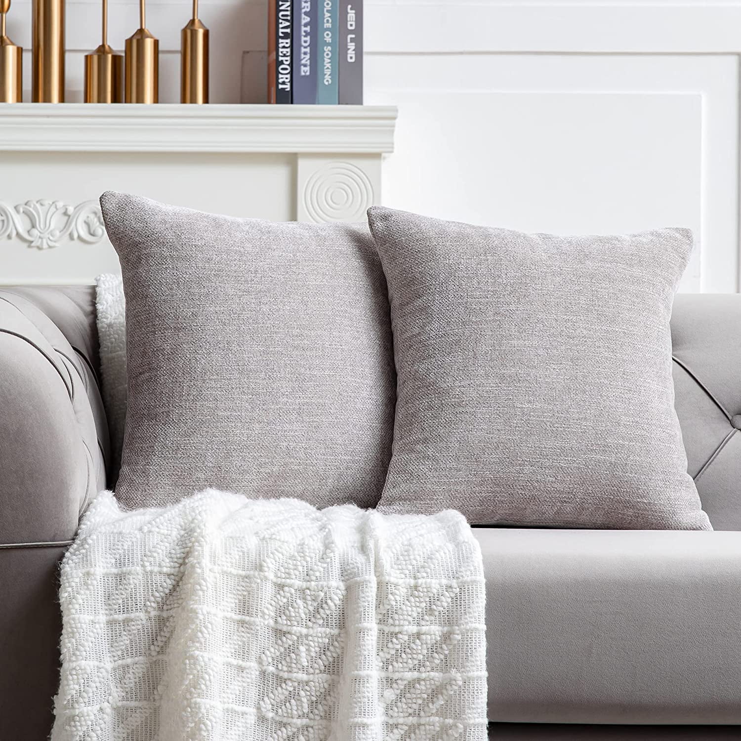 Large pillowcase 24x24 inches set of 2 gray pillowcases sofa living room decoration square characteristic cushion cover Walmart