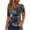 AV22-Dark Gray, variant on Women'S Halloween Shirt Funny Candy Print Tops Henley V Neck Short Sleeve Fall Basic Flying Tshirt Black M