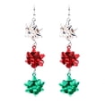 thumbnail image 2 of Yoyauz Christmas Earrings for Women, Cute Green Christmas Gift Bow Dangle Earring, Holiday Crazy Party Drop Stud Earrings, 2 of 5