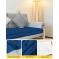 thumbnail image 4 of Pure Navy Blue Couch Cushion Covers Stretch, Washable Sofa Seat Covers Individual Seat Cushion Sofa Slipcovers Simple Solid Color Couch Cover Furniture Protector M-1PCS, 4 of 7