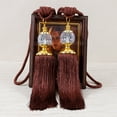 thumbnail image 2 of 2×Luxury Curtain Holdbacks Rope Tie Backs Tassel Tiebacks Beaded Ball Decor Pair, 2 of 2