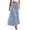 Blue White Floral, variant on Women's Elastic High Waist A Line Layer Ruffle Swing Casual Long Maxi Skirt