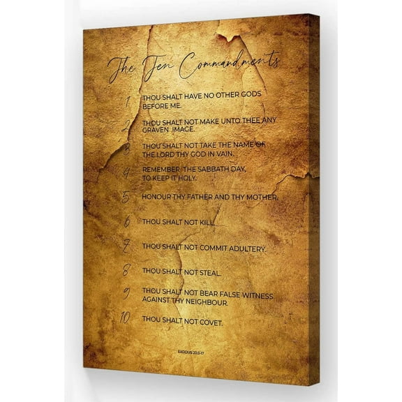 The Ten Commandments Poster Vintage Bible Scripture Wall Art Pictures Prints Christian Quotes Wall Decor Canvas Wall Hanging Artwork