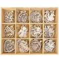 thumbnail image 2 of 3 piezas de adornos colgantes de madera de Navidad vintage, adornos artesanales de madera para manualidades, adornos colgantes para árbol de Navidad, regalos, 2 of 5
