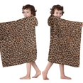 thumbnail image 4 of Brown and Black Leopard Print Hooded Bath Towel，50"x30" for Ages 3 To 12 Kids, Quick Dry Lightweight Soft Microfiber Hood Beach Towel Cover Up for Kids, 4 of 7
