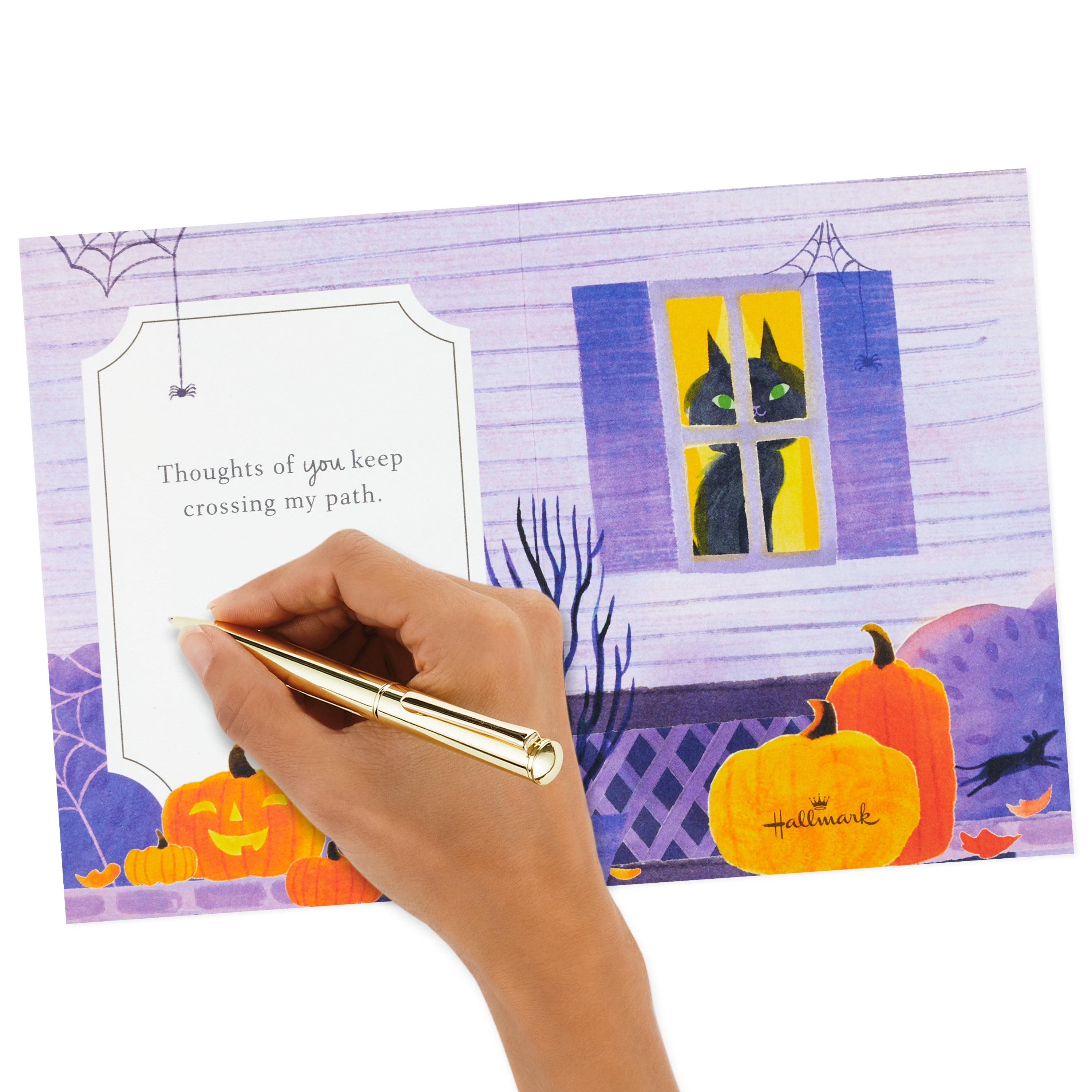 Hallmark 3D Pop-up Halloween Greeting Card (Thoughts of You Keep Crossing My Path)