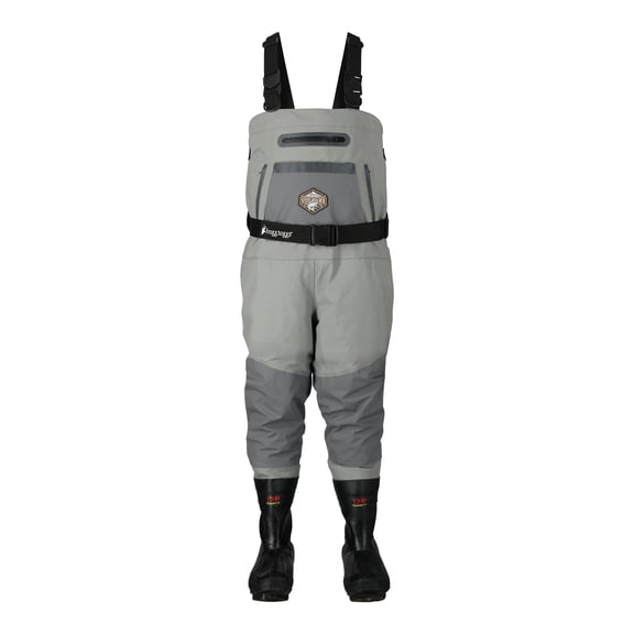 Frogg Toggs SteelHeader Insulated Chest Waders with Felt Waterproof Boots for Men, Slate/Gray, Size 11