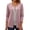 Pink, variant on Women's Casual V Neck Fake Two Piece Long Sleeve Top, Decorative Button Striped Spliced Loose Tunic Blouse, Lightweight Knit Layered Look Shirt,White L