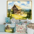 thumbnail image 2 of Designart 'Old Cottage At Summer With Peaceful Landscape' Traditional Framed Canvas Wall Art Print, 2 of 5