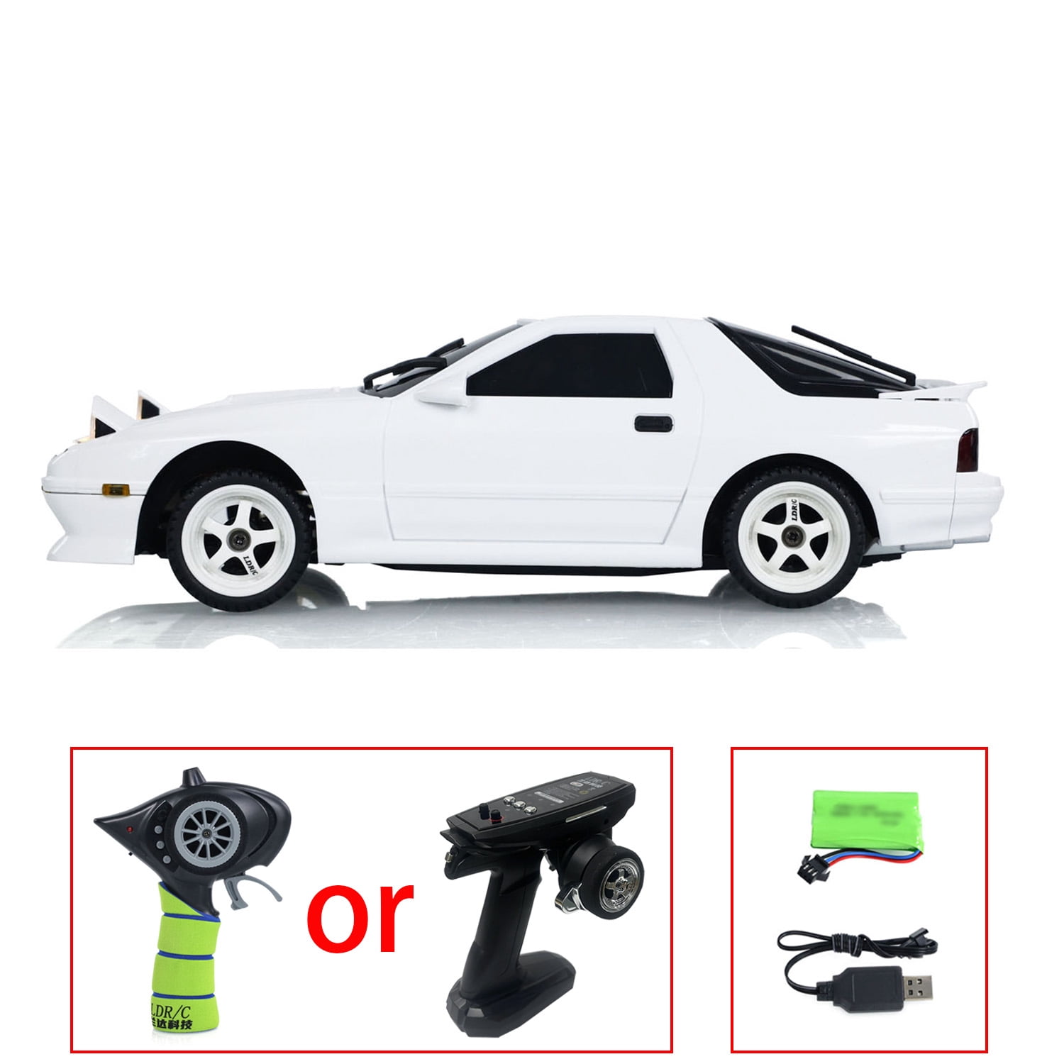 LDRC 1/18 RX7 RC Racing Car RWD Gyroscope Wireless Control Drift Vehicles LD1802