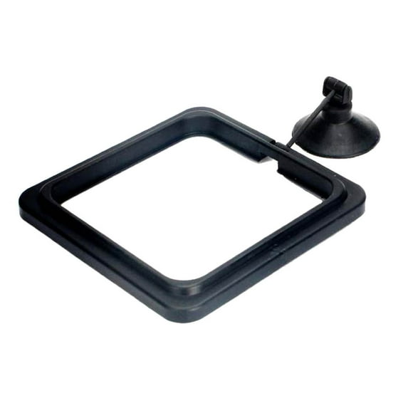 Alimentador de alimentos para peces, accesorios para el hogar, forma cuadrada, malla de desecho de conveniencia, comederos de pesca de acuario de Alimentadores automáticos de peces negro 10*10cm Methold PT0230-01