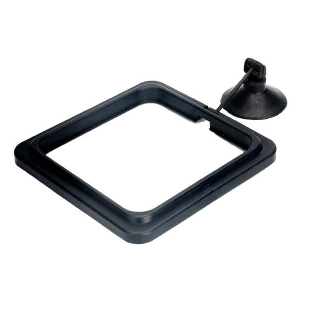 Alimentador de alimentos para peces, accesorios para el hogar, forma cuadrada, malla de desecho de conveniencia, comederos de pesca de acuario de Alimentadores automáticos de peces negro 10*10cm Methold PT0230-01