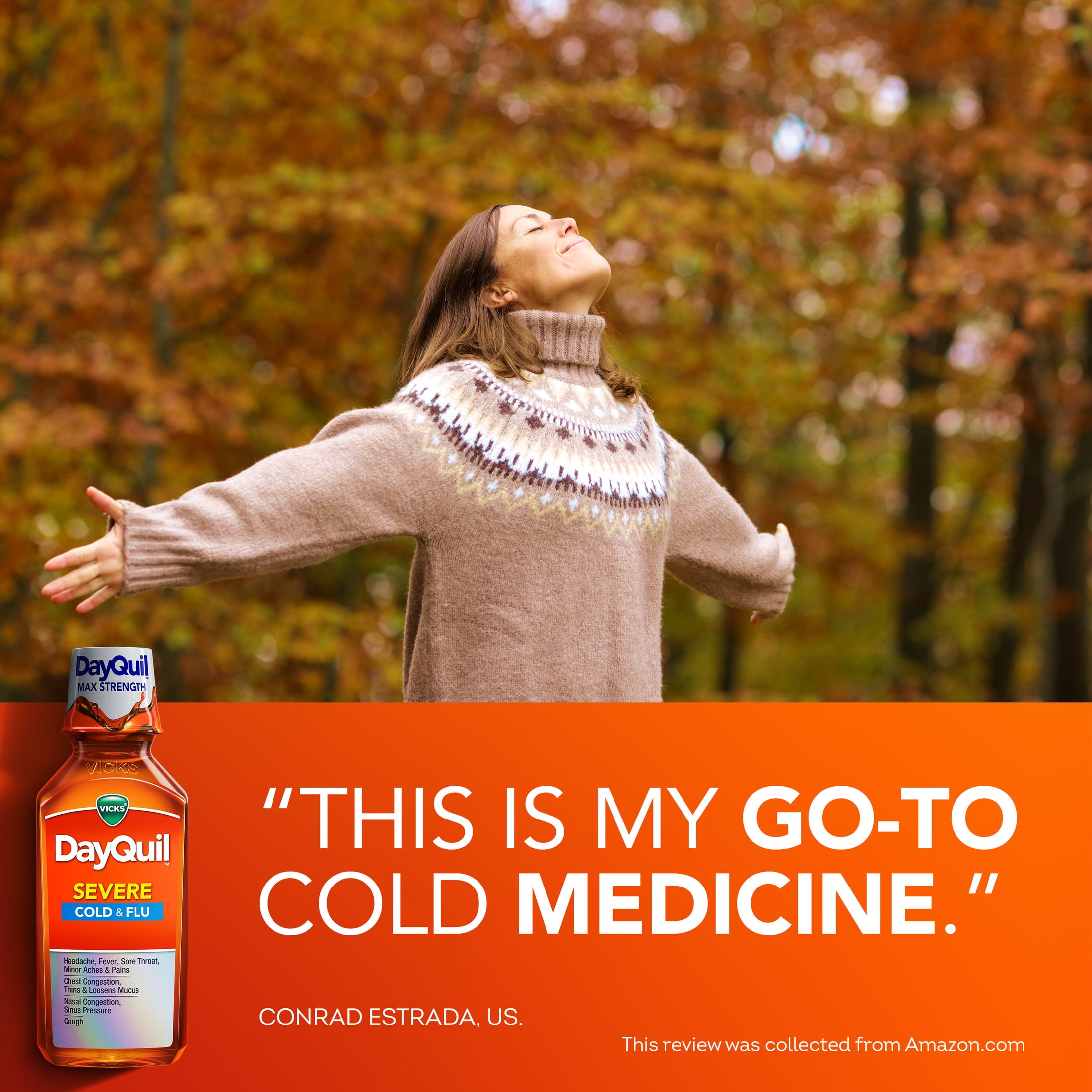 Vicks DayQuil SEVERE Cold & Flu, Over-the-Counter Medicine, 2x12 fl oz