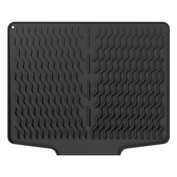 XYAIYT Silicone Dish Drying Mat with Non Slip Base Efficient Water Drainage Heat Resistant Foldable Food Grade Material for Kitchen Sink Countertop Camping Dishwasher