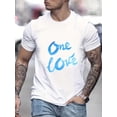 thumbnail image 1 of ''ONE LOVE'' Print, Men's Graphic T-shirt, Casual Comfy s For Summer, Mens Clothing Tee For Adult, Men, Women, Teen, Teenager, Adolescent, Youth, 1 of 5