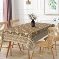 thumbnail image 4 of Brown Floral Rectangle Tablecloth,52x70 Inch,Waterproof Stain Resistant Table Cover for Kitchen Dining Party Decor, 4 of 7