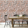 thumbnail image 4 of S4Sassy Peel & Stick Vinyl Wallpaper, Paisley Floral Wall Paper Contact Paper Waterproof - Brown, 25"X 240", Removable Asian Style Covering For Home Decor In Bedrooms & Living Areas, Cabinets, 4 of 8