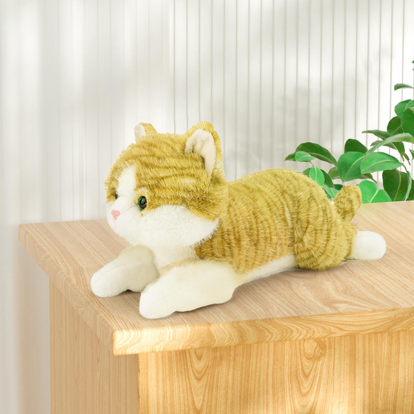 SPOORYYO Adorable Simulated Cats Plush Toy - Weighted, Soft & Realistic for Kids, Teens & Adults
