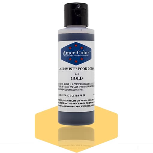 AmeriColor AmeriMist Gold, 4.5 Ounce, Airbrush Food Color