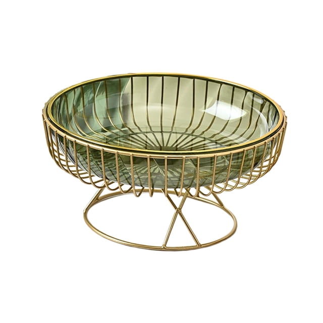 Frutero de hierro y metal, moderno frutero, elegante cesta para guardar pan. L verde