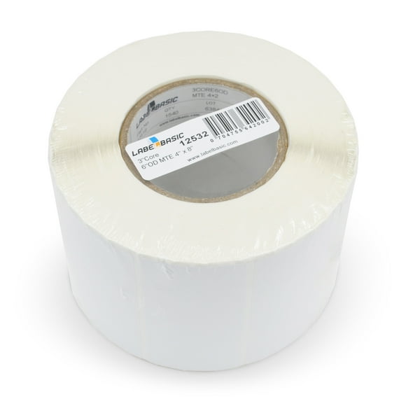 4" x 8" Matte Inkjet Label Rolls 350 Labels Per Roll, 3 Inch Core, 6 Inch OD