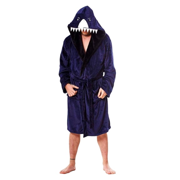 Keanu Mens Shark Head Fleece Bathrobe