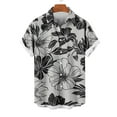 thumbnail image 4 of Yyeselk Men's Hawaiian Shirts Tropical Print Short Sleeve Summer Shirt Buttons Down Casual Relaxed Fit Lapel Collar Comfort Vacation Beach Shirts Blue03 XXL, 4 of 5