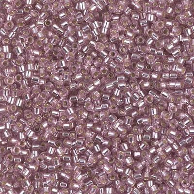 Miyuki Delica Seed Beads DB1434 11/0 Transparent Silver Lined Pale Rose 7.2 Grams