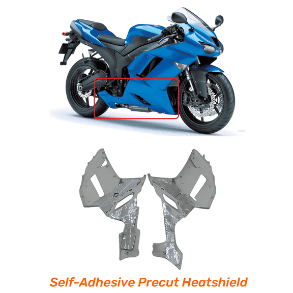 Professional Grade Self-adhesive ABS Fairing Insulation Heatshield Pad Precut for Kawasaki Ninja ZX6R 2007 2008