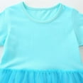 thumbnail image 4 of Zhuashum Boho Dresses For Girls 2025 3-4 Years Short Sleeve Mesh Tunic Princess Summer Round Neck Dresses Sweet Girl Clothes Sky Blue, 4 of 8