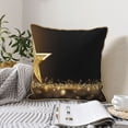 thumbnail image 6 of Haiem Gold Glittering Stars Print Velvet Soft Solid Decorative Square Throw Pillow Covers Set with Elegant Piping Christmas Cushion Case for Sofa Bedroom Car-16"x16", 6 of 8