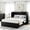 Black, variant on Full Size Multi-Functional 2-in-1 Murphy Cabinet Bed, Full Size Bed Frame Murphy Chest with Built-in Power Strip & Drawer, Full Foldable Platform Bedframe, White