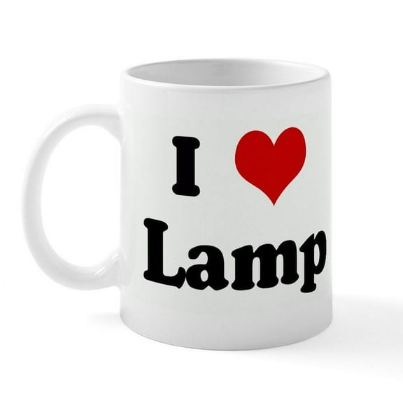 CafePress - I Love Lamp Mug - 11 oz Ceramic Mug - Novelty Coffee Tea Cup