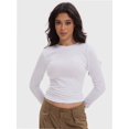 thumbnail image 3 of Women’s Basic Skinny Crop Top Tee Shirt Short Sleeve Workout Round Neck Cropped Tshirt, 3 of 6