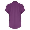 thumbnail image 5 of WEIYLL Womens T Shirts Summer Loose Fit V Neck Curved Hem Flowy Solid Purple Tees Sizes XXXXL, 5 of 5