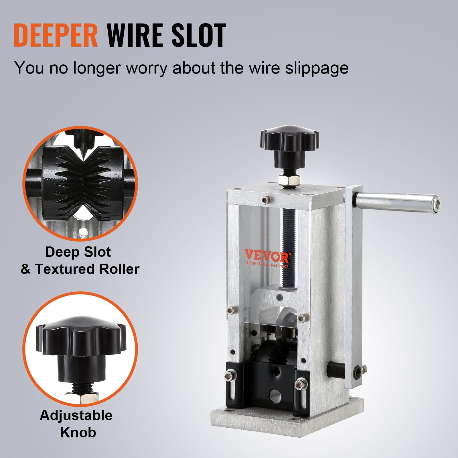 Manual Wire Stripping Machine, Hand Crank/Drill Powered Copper Wire Stripper 0.06''-0.98'', Adjustable Depth Gauge, Portable Aluminum Wire Peeler for Scrap Recycling (Copper/Electrical)
