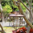 thumbnail image 5 of Pompotops Solar Powered Ground Lights, Solar Lanterns Outdoor Hanging Metal Vintage Lantern Warm White Solar Lights Lamp Waterproof Design For Garden Patio Yard Tree Decoration, bronze color, 5 of 7