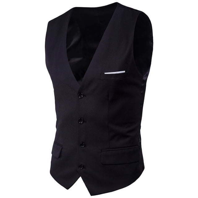 Gilet de Costume pour Hommes Col en V Ajusté Formel Léger pour Mariage Bal Affaires