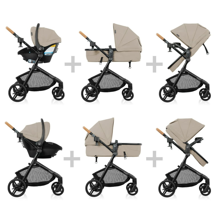 Bassinet Evenflo Stroller In Evenflo Pivot Modular Travel System With  LiteMax Infant Car Seat (Oxford Black)