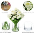 thumbnail image 3 of Mixed Silk Rose Artificial Flowers and Real Touch Tulips Fake Flowers in Glass Vase, Artificial Floral in Vase with Faux Water for Dining Table Centerpieces, Wedding Event (Pink), 3 of 5