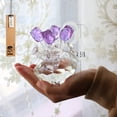 thumbnail image 2 of H&D Purple Crystal Rose Bouquet Flowers Figurines Ornament with Gift Box, 2 of 6