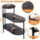 thumbnail image 2 of de Auxiliar Lateral 3 Niveles, Mesita de Mármol Patrón para Sala de Estar, Dormitorio,Sofá, Mesa Auxiliar Lateral con Estructura de Metal, Mesa de Café Moderna, Color Negro (Negro), 2 of 7