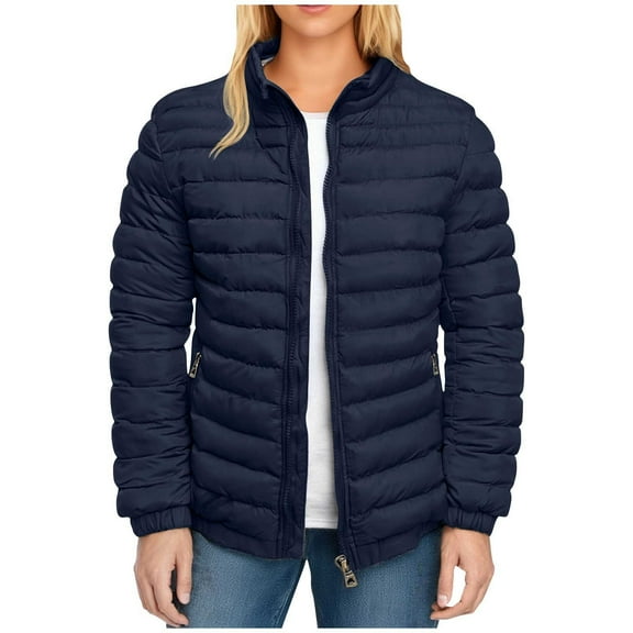 purcolt Packable Puffer Jacket Womens Lightweight Quilted Winter Coat Long-Sleeve Stand Collar Full Zip Water-Resistant Outerwear