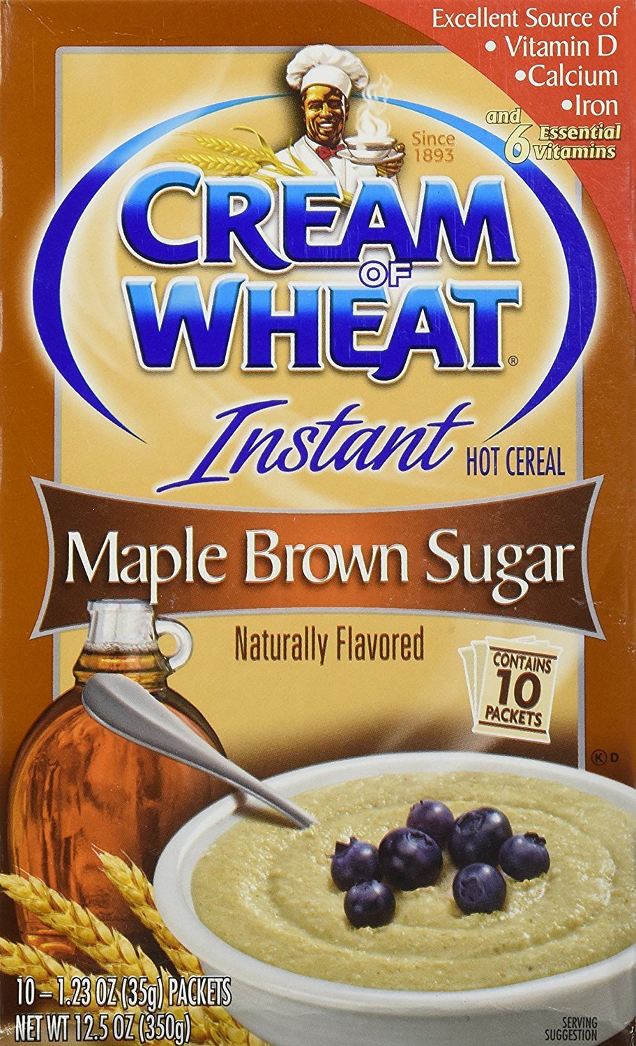 Cream of Wheat Maple Brown Sugar Instant Hot Cereal, 10 (1.23 Ounce per
