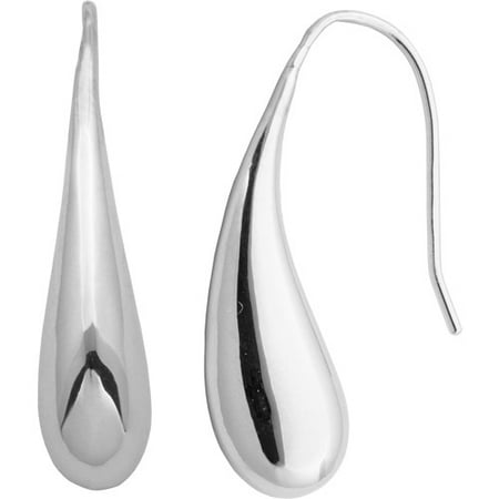 Sterling Silver Squiggle Wire Earrings - Sterling Silver Teardrop 1-1/8