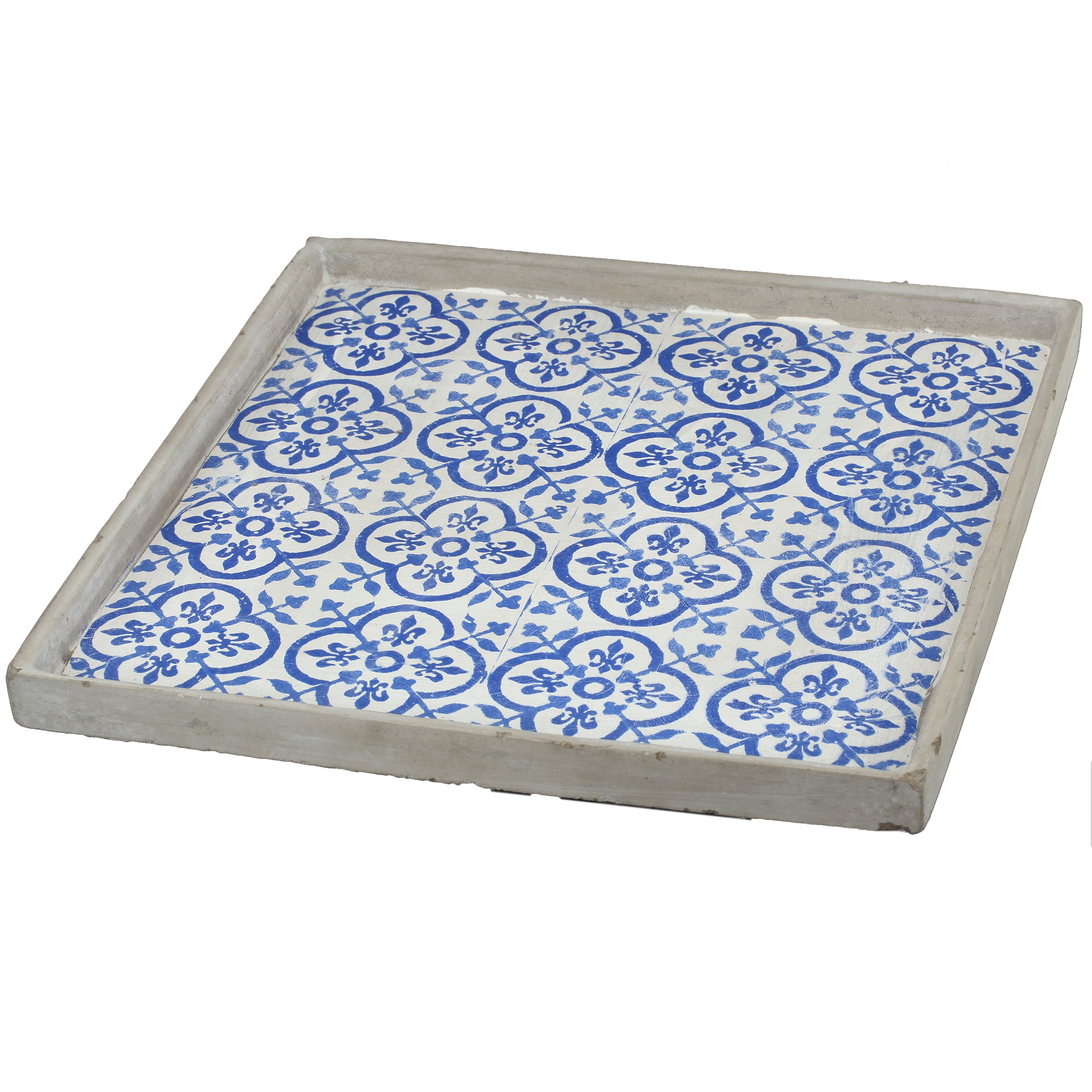 A&B Home Winston Blue Square Decorative Tray, Large - Walmart.com