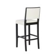 thumbnail image 3 of Benzara BM16617 Classic Wooden Bar Stool with Leatherette Seating, Black & White - 44.75 x 18.5 x 23 in., 3 of 4