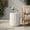 Antique White 3, variant on Outdoor Wicker End Table with Iron Frame, Brown Multi Rattan Barrel Side Table for Patio, 17.5